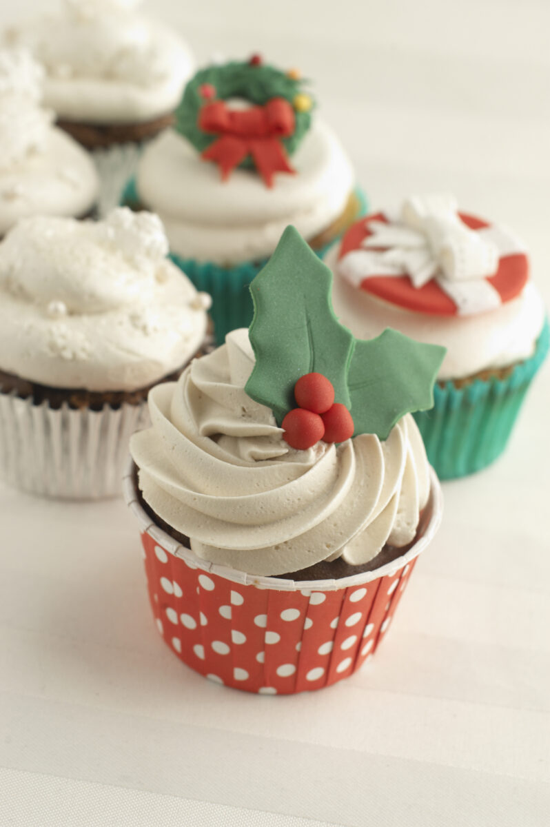 Holiday Cupcakes Free Stock Photo