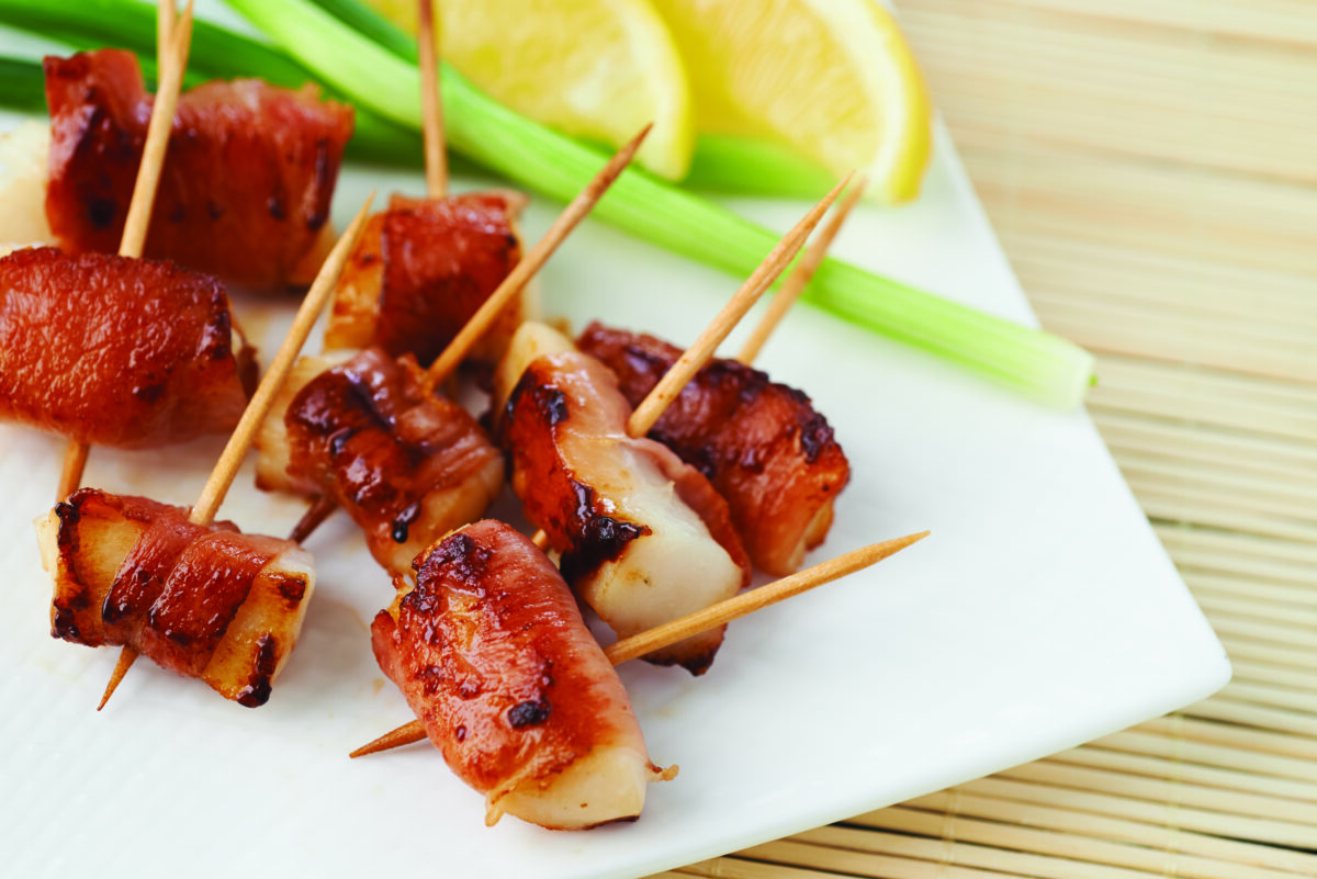Bacon Wrapped Scallops Free Stock Image