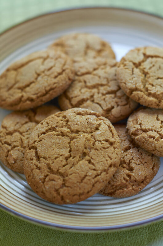 ginger molasses cookies on a plate